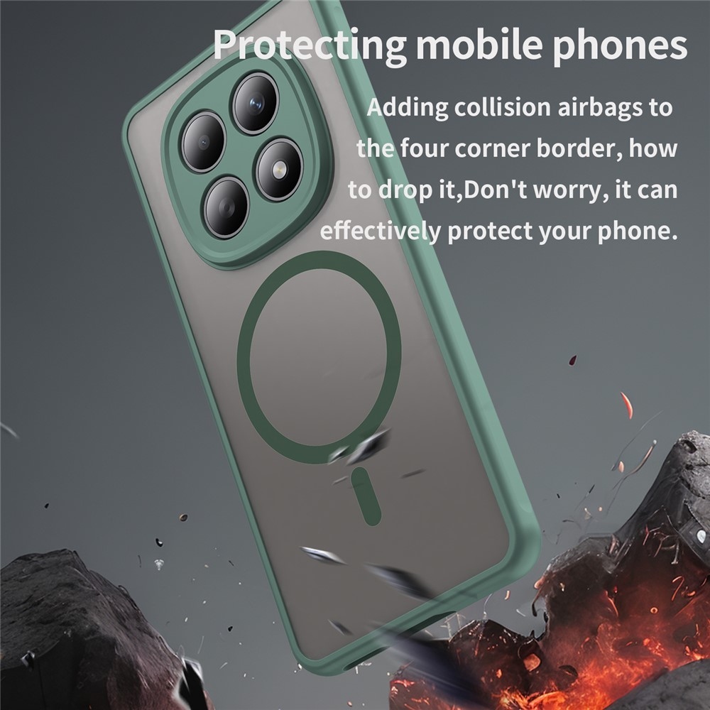 Matta zselés tok MagSafe tok Xiaomi Poco M8 5G/Redmi Note 15 5G/Note 15 4G - zöld