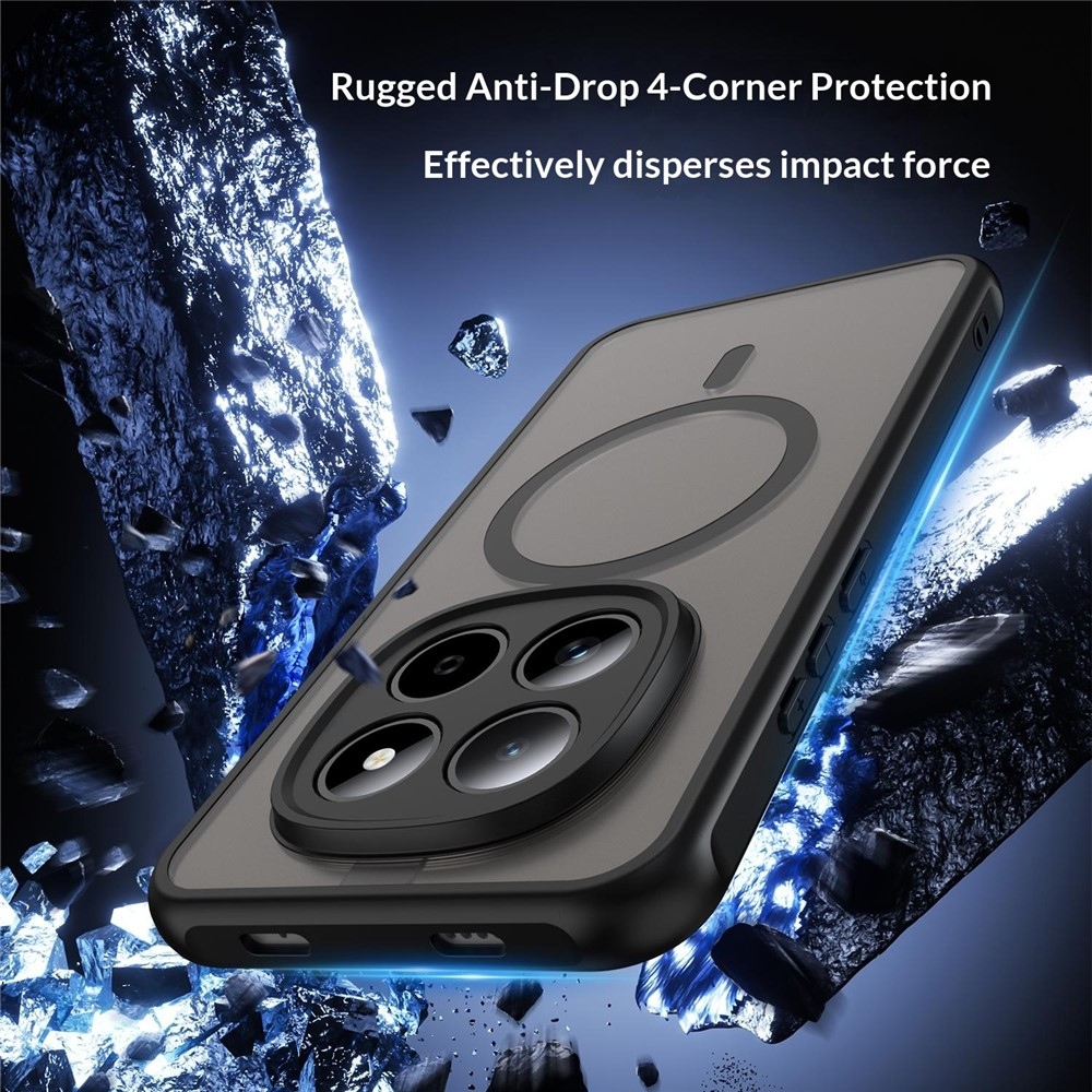 Matt zselés tok MagSafe tokkal a Xiaomi Redmi Note 15 Pro 5G-re - fekete