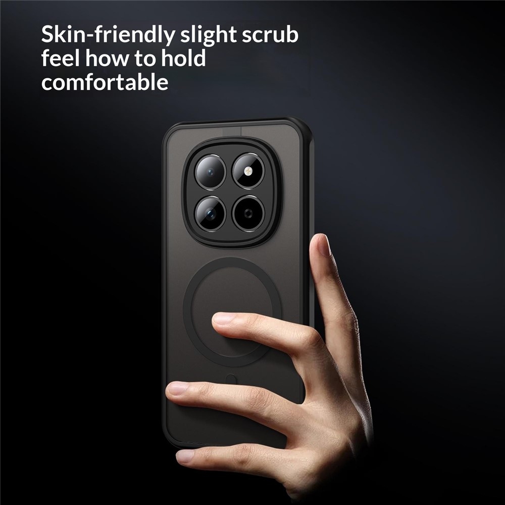 Matt zselés tok MagSafe tokkal a Xiaomi Redmi Note 15 Pro 5G-re - fekete