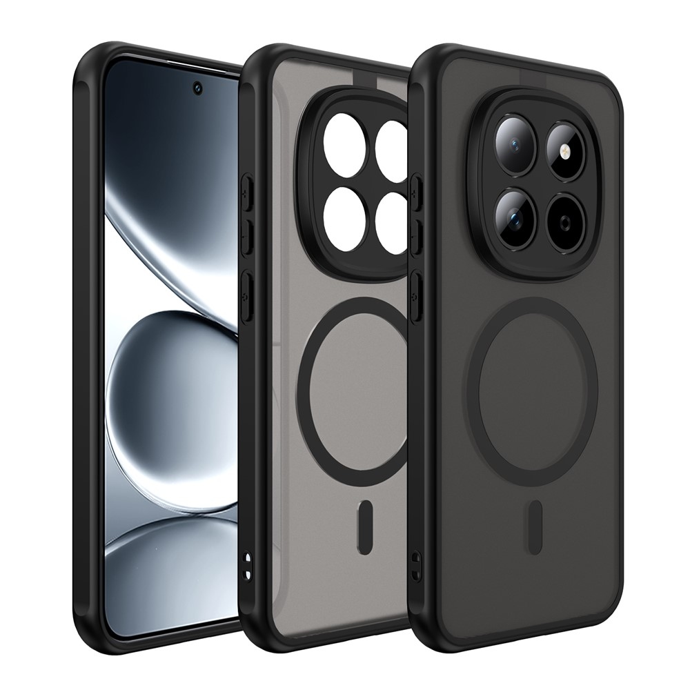 Matt zselés tok MagSafe tokkal a Xiaomi Redmi Note 15 Pro 5G-re - fekete