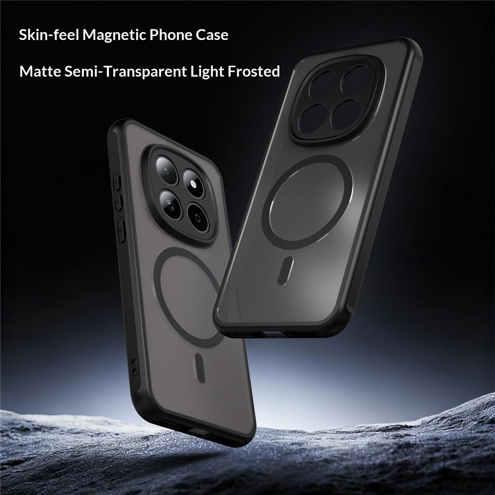 Matt zselés tok MagSafe tokkal a Xiaomi Redmi Note 15 Pro 5G-re - fekete