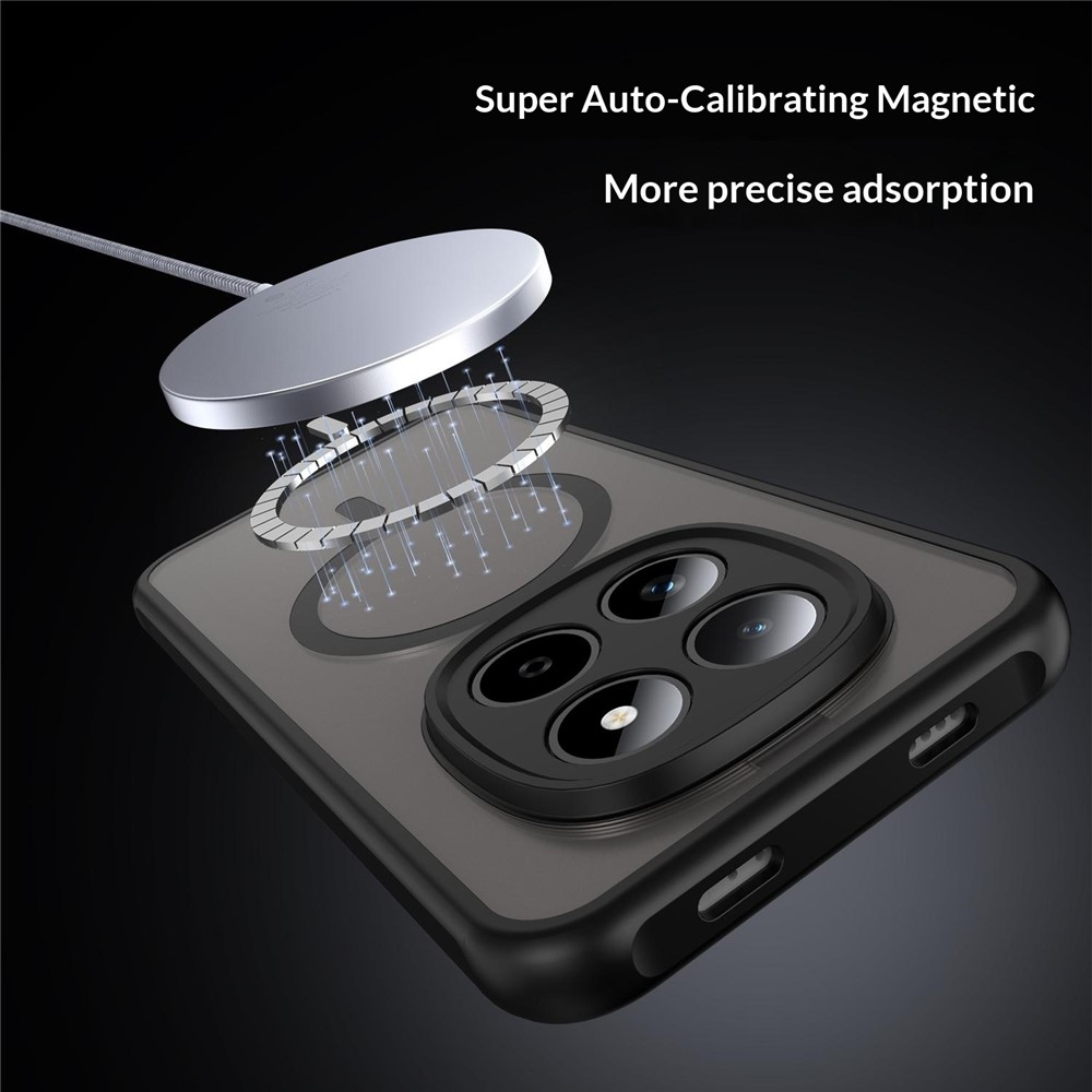 Matt zselés tok MagSafe tokkal a Xiaomi Redmi Note 15 Pro 5G-re - fekete