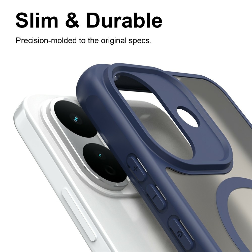 Matte gél tok MagSafe-kompatibilis a Xiaomi Redmi Note 17 Pro 5G-hez – kék