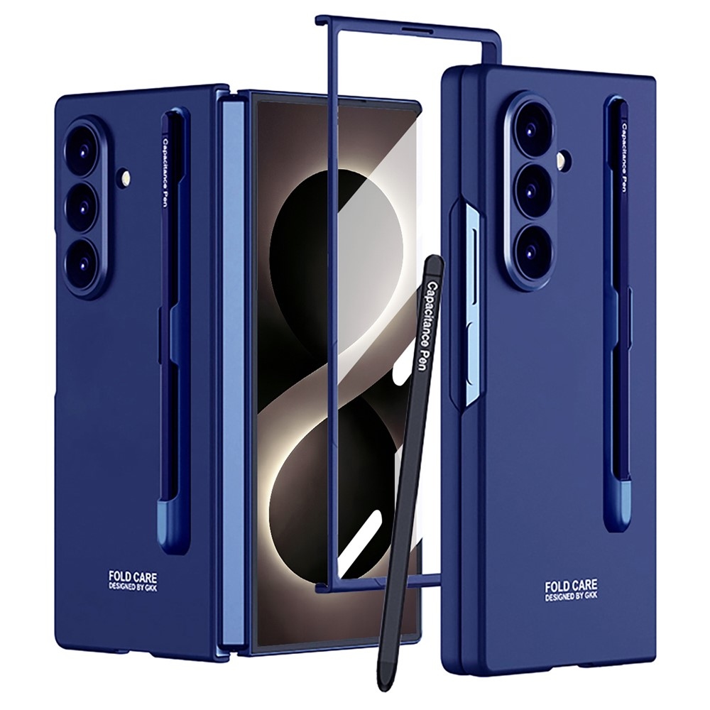 Műanyag tok védőüveggel a kijelzőhöz + érintőceruza a Samsung Galaxy Z Fold8 Ultra 5G-hez – kék