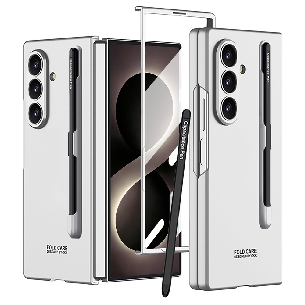 Műanyag tok védőüveggel a kijelzőhöz + érintőceruza a Samsung Galaxy Z Fold8 Ultra 5G-hez – ezüst színű