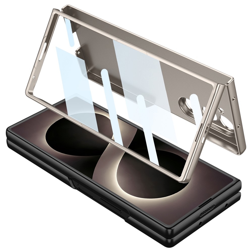 Műanyag tok védőüveggel a kijelzőhöz + érintőceruza a Samsung Galaxy Z Fold8 Ultra 5G-hez – világosszürke