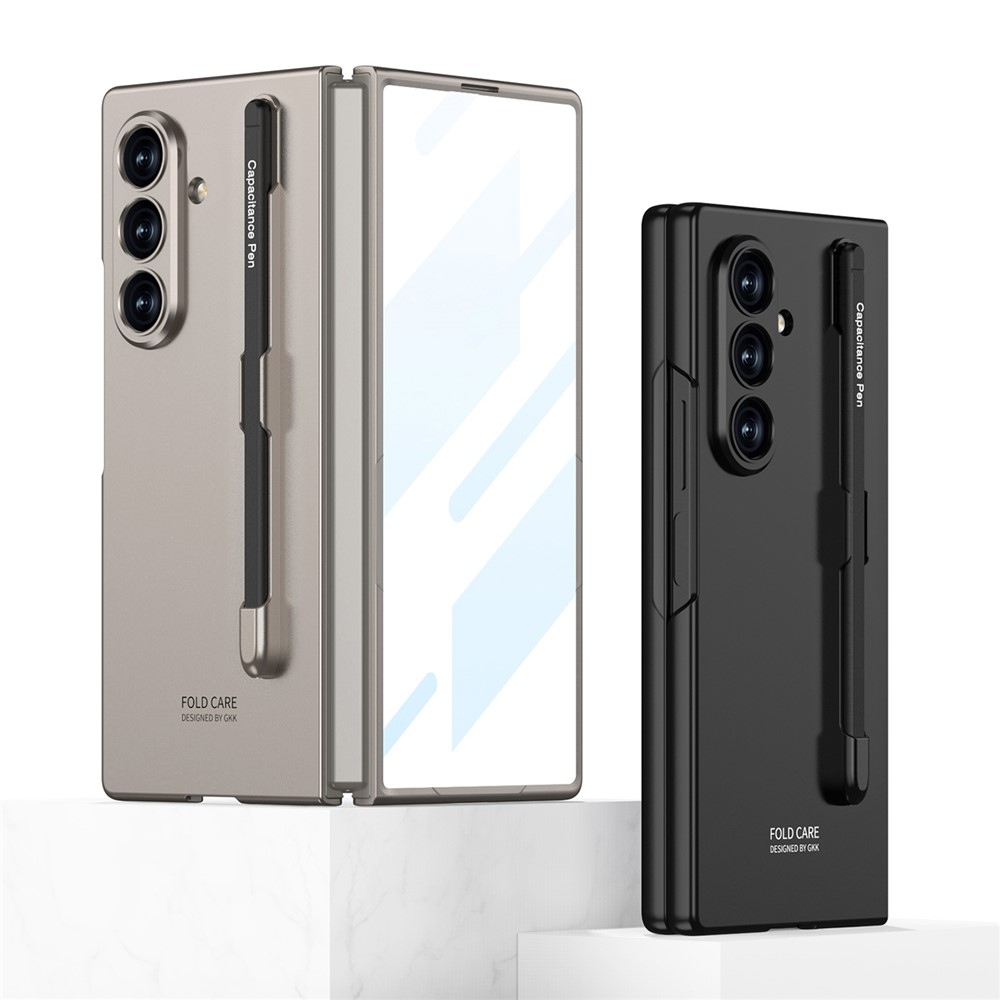 Műanyag tok védőüveggel a kijelzőhöz + érintőceruza a Samsung Galaxy Z Fold8 Ultra 5G-hez – világosszürke