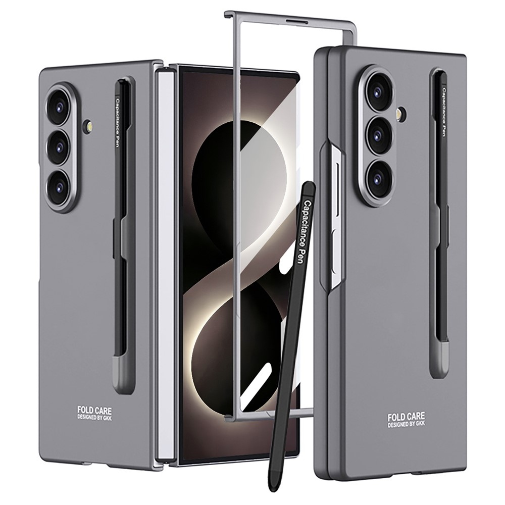 Műanyag tok védőüveggel a kijelzőhöz + érintőceruza a Samsung Galaxy Z Fold8 Ultra 5G-hez – sötét szürke