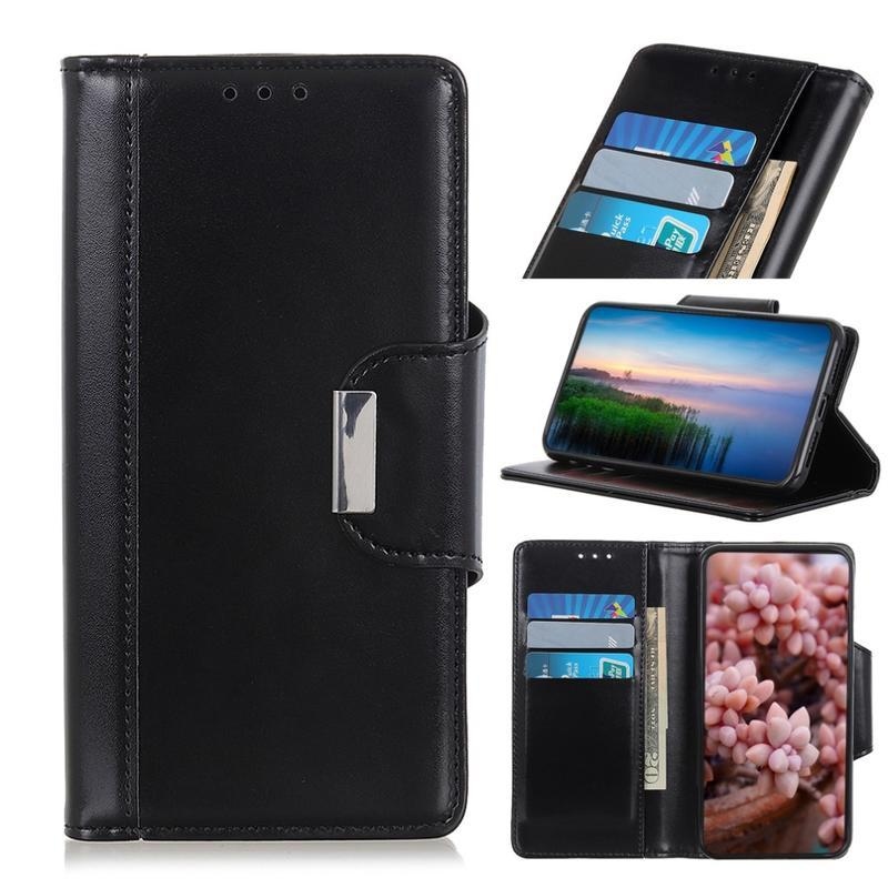 Case PU bőr pénztárca-tok a Samsung Galaxy A31 mobiltelefonhoz – fekete