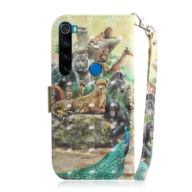 tok PU bőr pénztárca tok Xiaomi Redmi Note 8 - állatokhoz