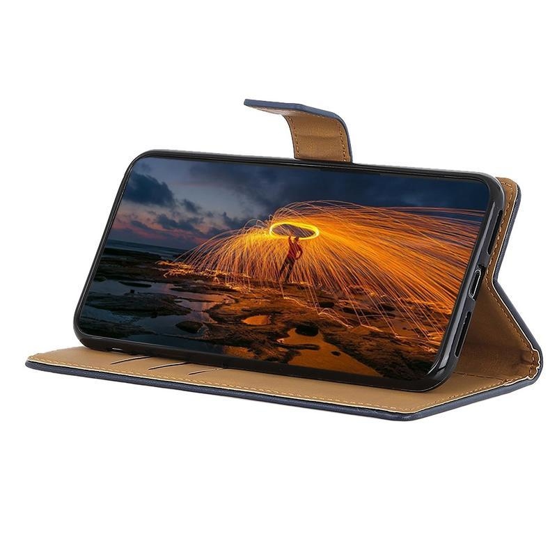 tok PU bőr tok Xiaomi Redmi Note 8-hoz - sötétkék