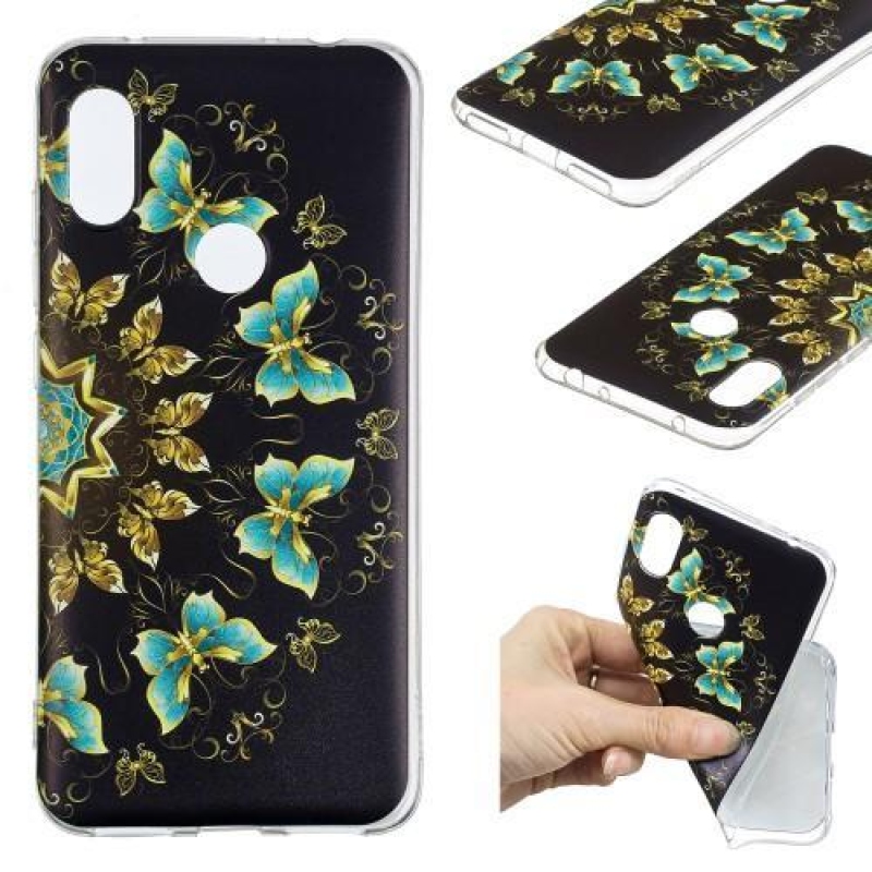 Szilikon tok Xiaomi Redmi Note 6 Pro tokhoz - festett pillangók