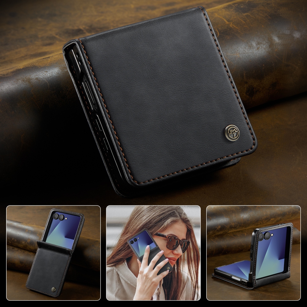 CASEME könyvformájú tok a Samsung Galaxy Z Flip8 5G-hez – fekete