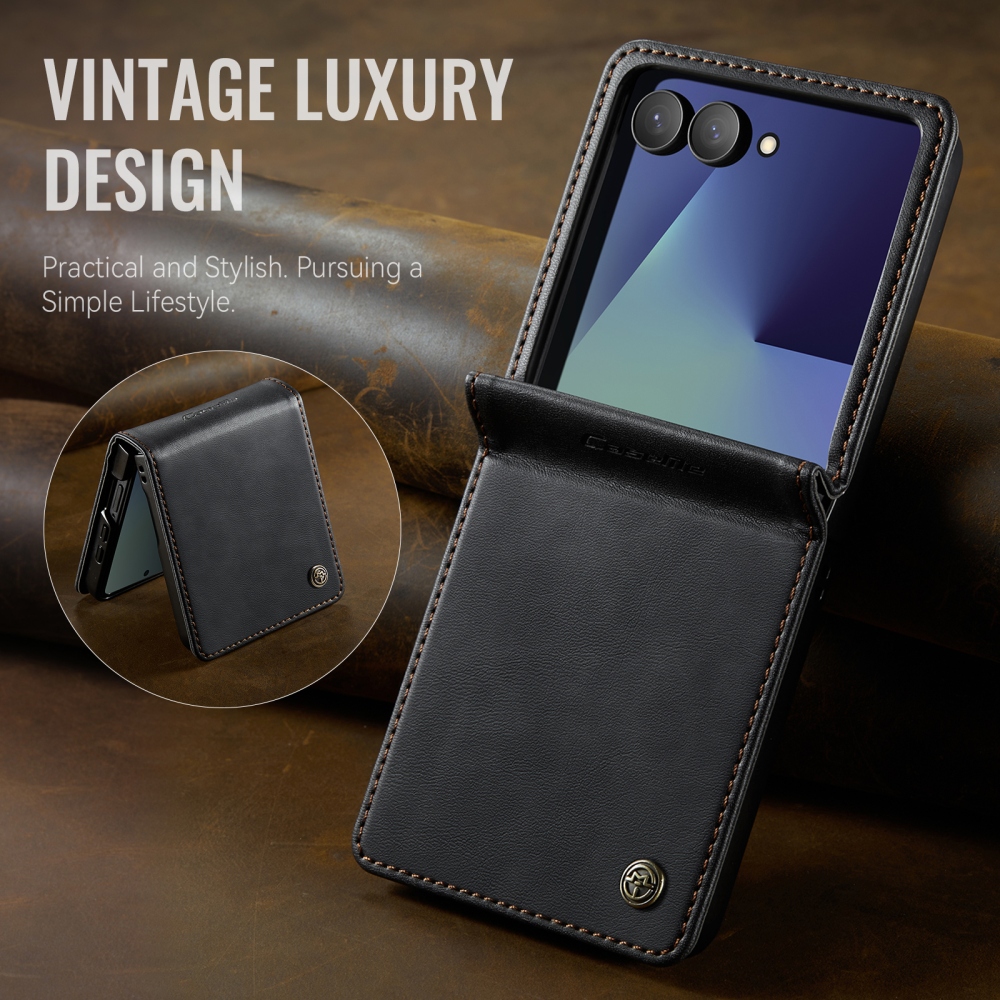 CASEME könyvformájú tok a Samsung Galaxy Z Flip8 5G-hez – fekete