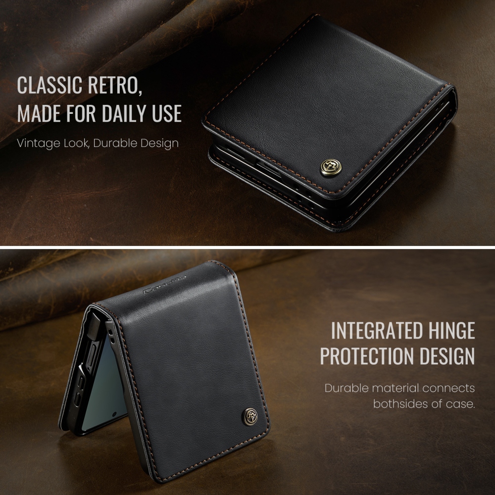 CASEME könyvformájú tok a Samsung Galaxy Z Flip8 5G-hez – fekete