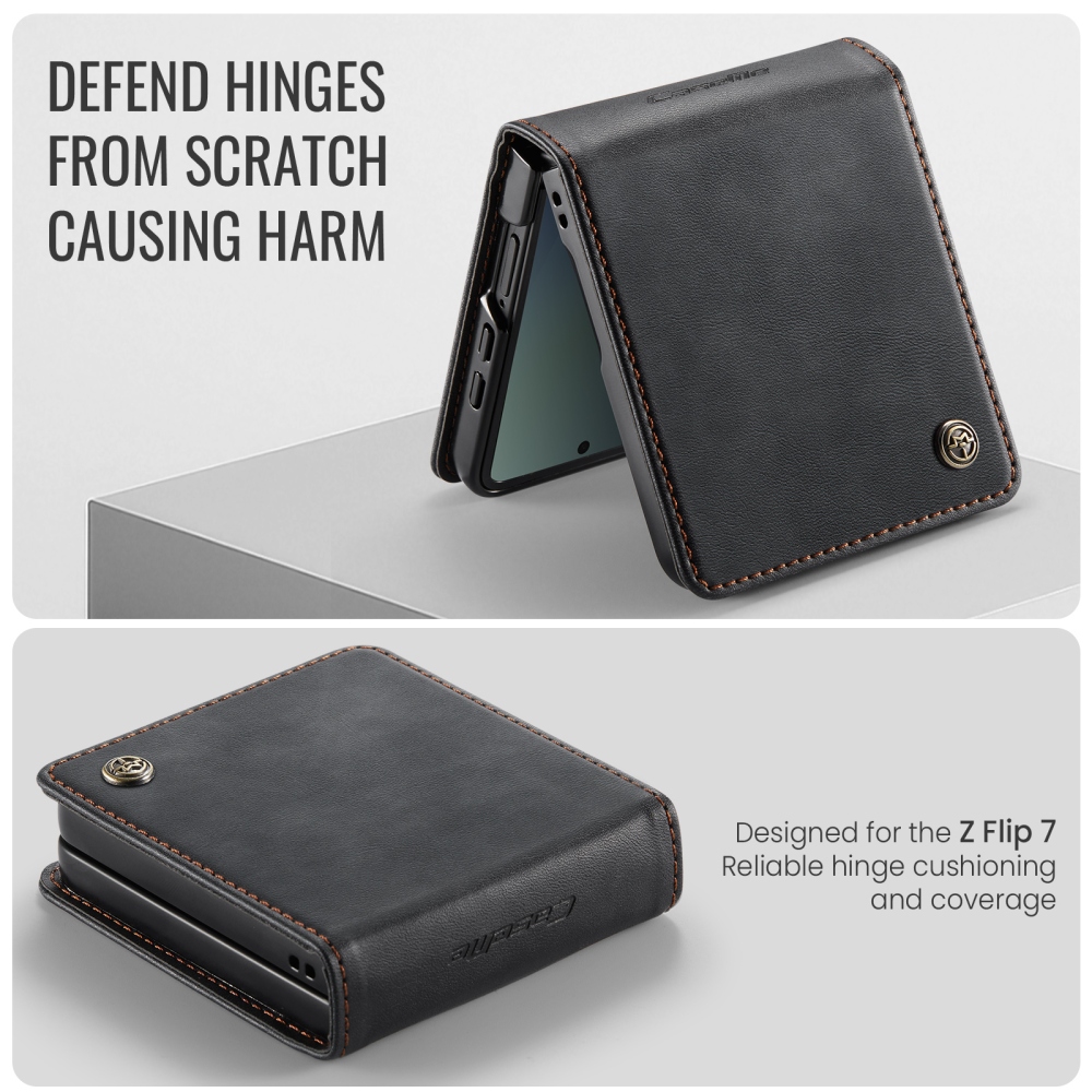 CASEME könyvformájú tok a Samsung Galaxy Z Flip8 5G-hez – fekete