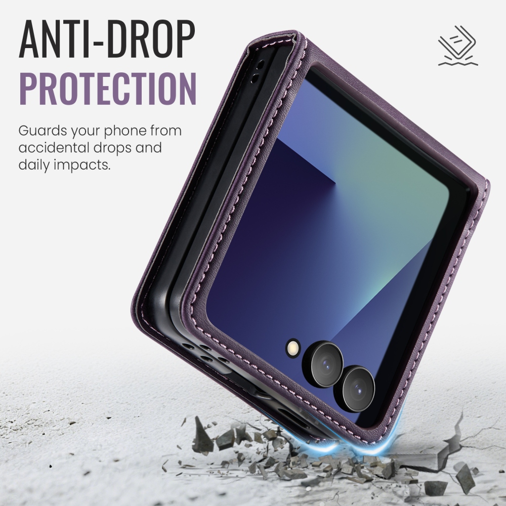 CASEME könyvformájú tok a Samsung Galaxy Z Flip8 5G-hez – lila