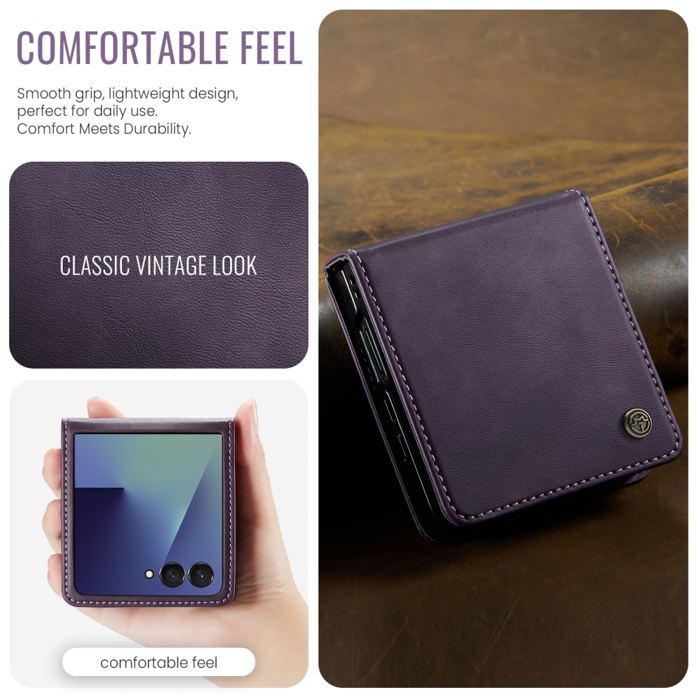 CASEME könyvformájú tok a Samsung Galaxy Z Flip8 5G-hez – lila