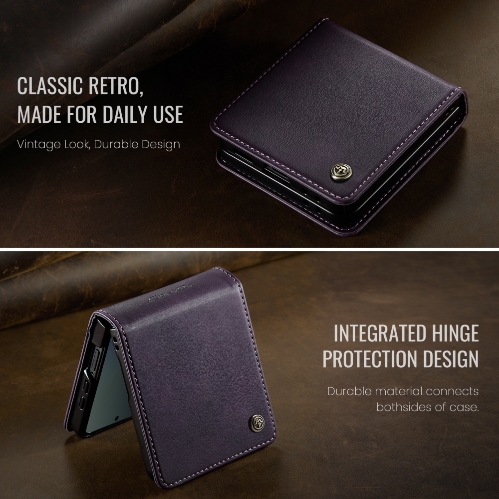 CASEME könyvformájú tok a Samsung Galaxy Z Flip8 5G-hez – lila