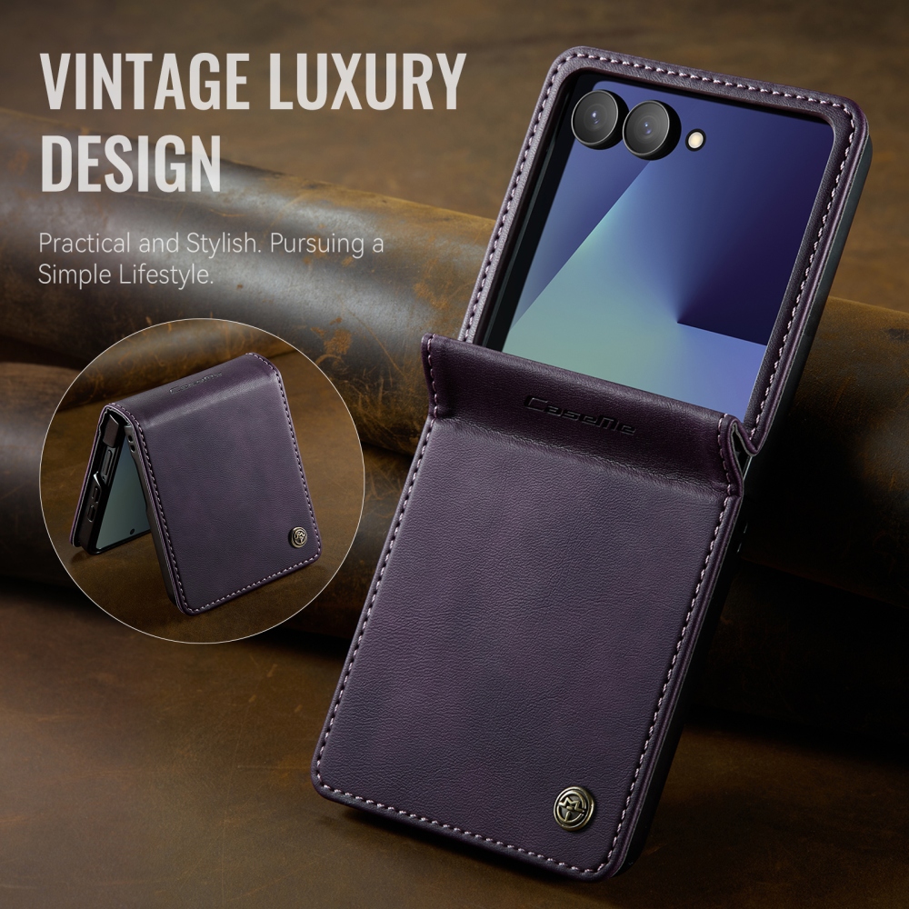 CASEME könyvformájú tok a Samsung Galaxy Z Flip8 5G-hez – lila