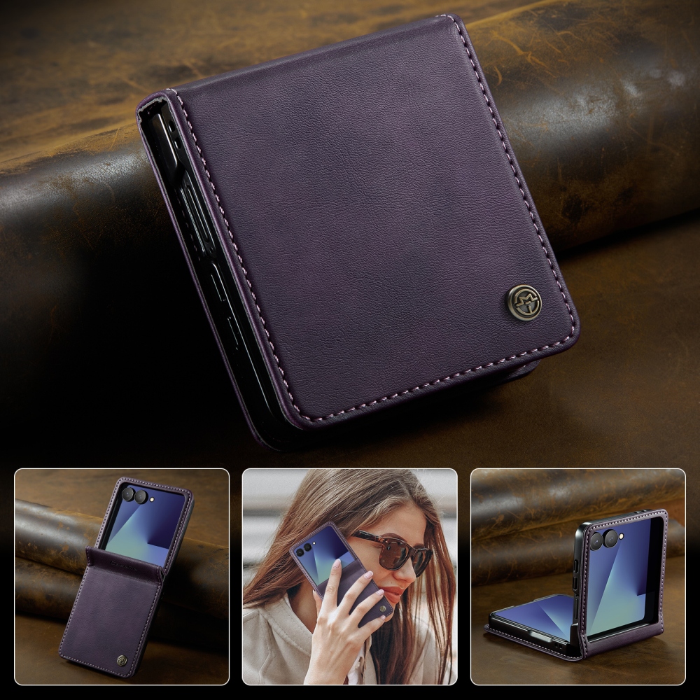 CASEME könyvformájú tok a Samsung Galaxy Z Flip8 5G-hez – lila