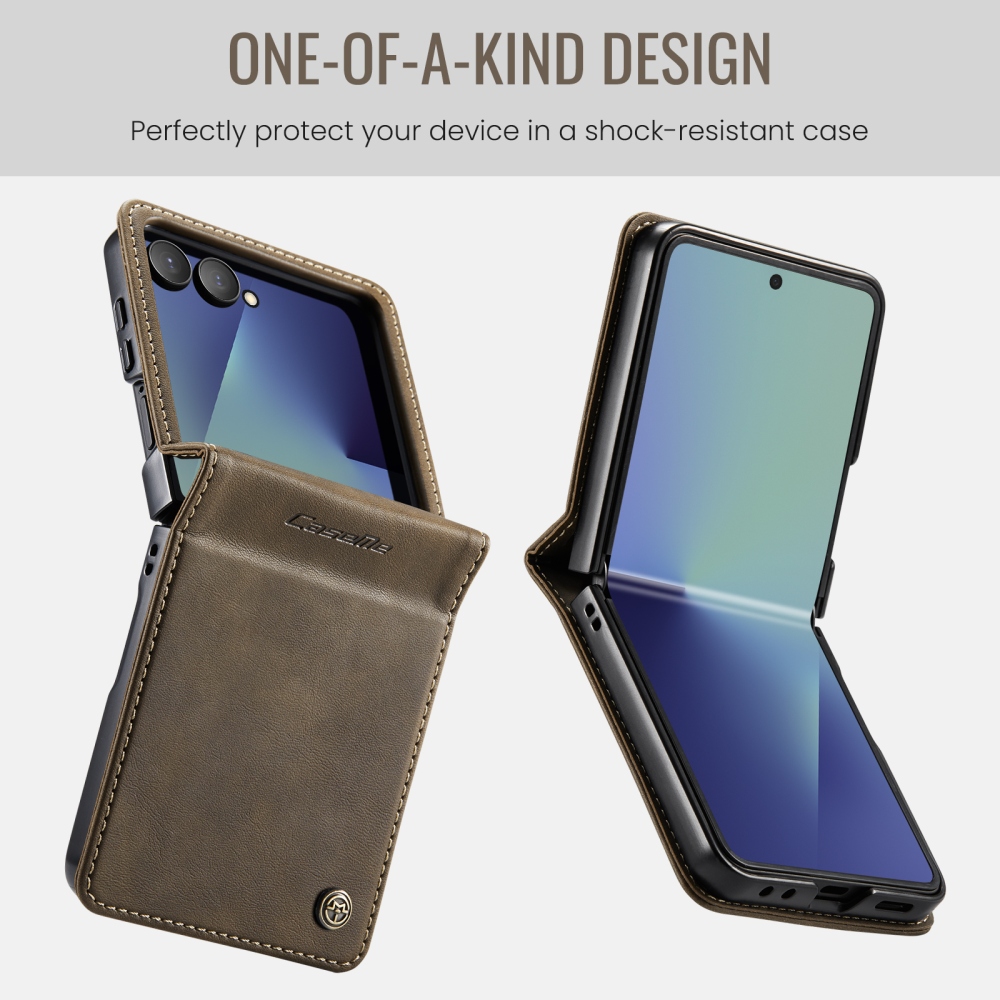 CASEME könyvformájú tok a Samsung Galaxy Z Flip8 5G-hez – barna