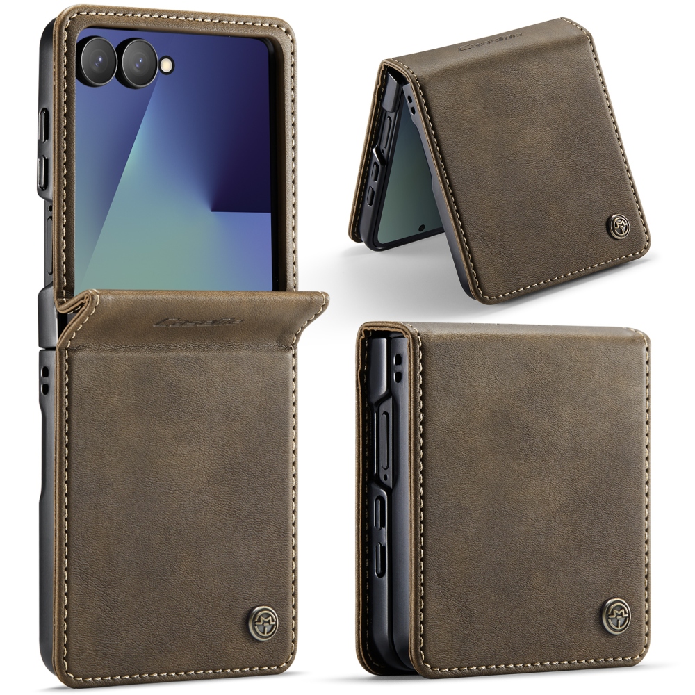 CASEME könyvformájú tok a Samsung Galaxy Z Flip8 5G-hez – barna