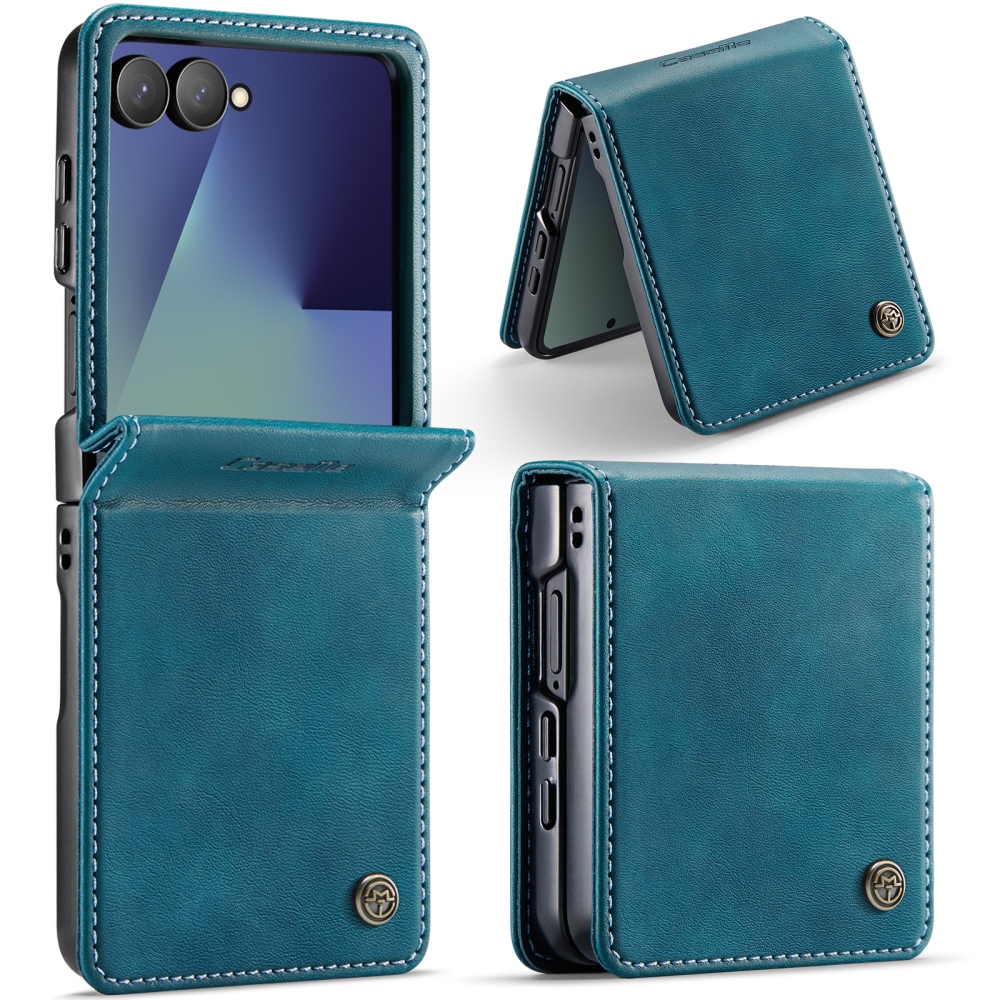 CASEME könyvformájú tok a Samsung Galaxy Z Flip8 5G-hez – kék-zöld