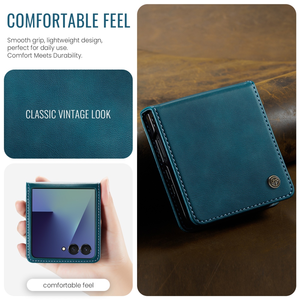CASEME könyvformájú tok a Samsung Galaxy Z Flip8 5G-hez – kék-zöld
