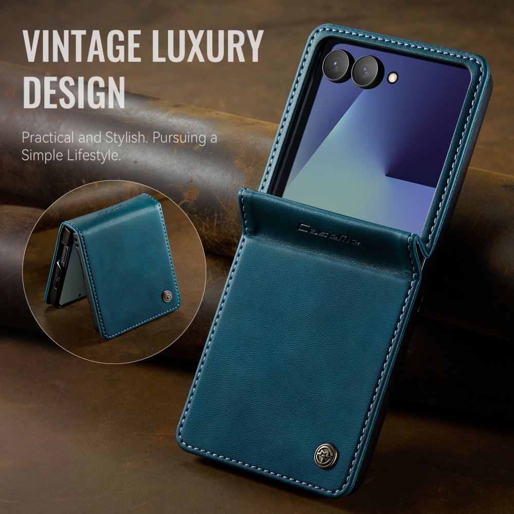 CASEME könyvformájú tok a Samsung Galaxy Z Flip8 5G-hez – kék-zöld