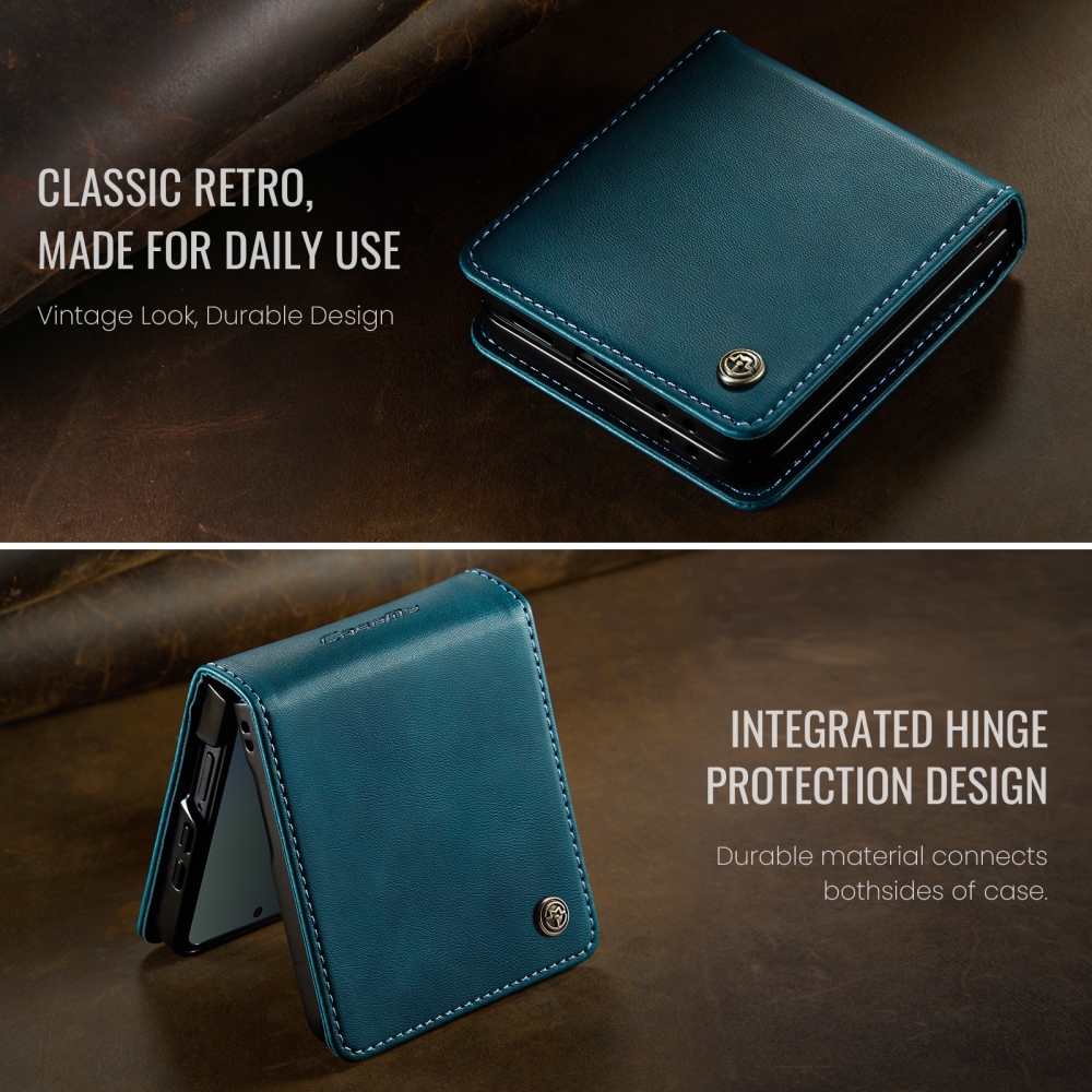 CASEME könyvformájú tok a Samsung Galaxy Z Flip8 5G-hez – kék-zöld