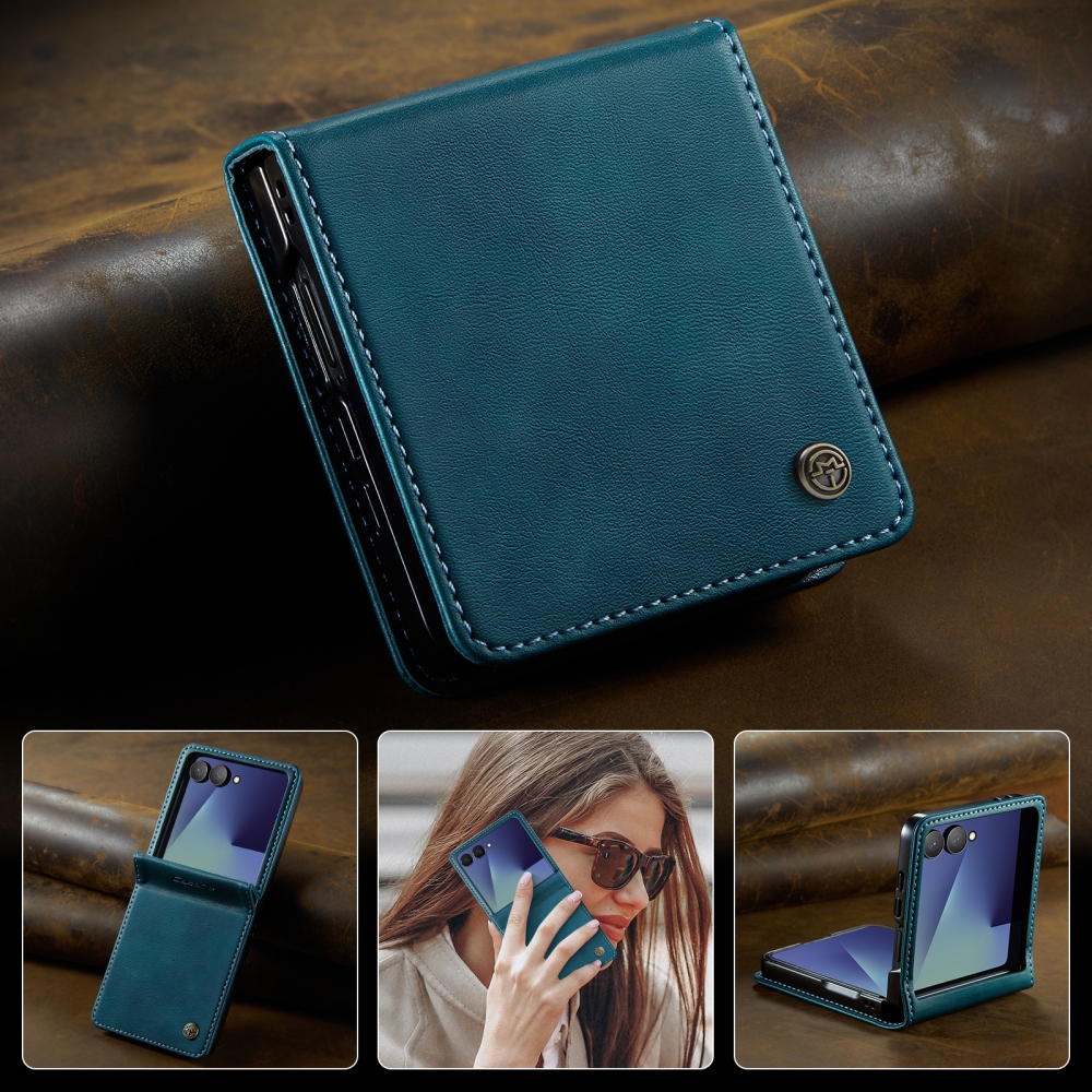 CASEME könyvformájú tok a Samsung Galaxy Z Flip8 5G-hez – kék-zöld