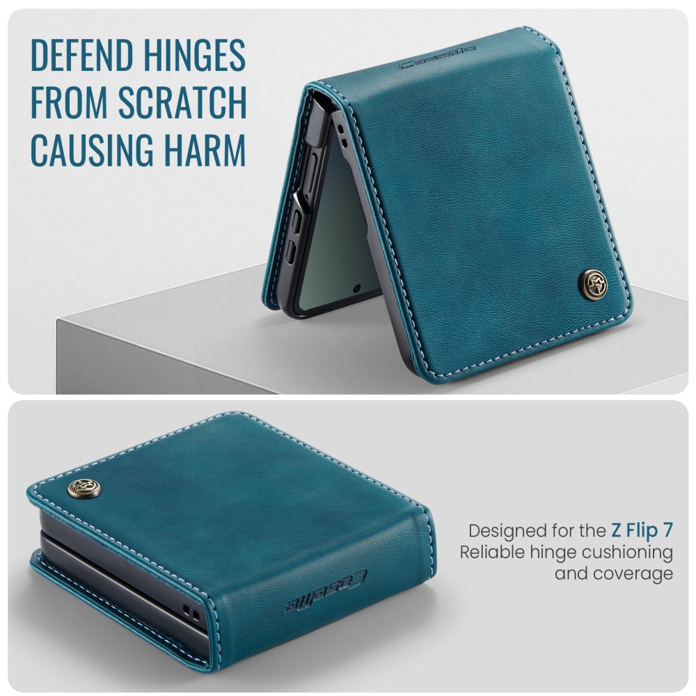 CASEME könyvformájú tok a Samsung Galaxy Z Flip8 5G-hez – kék-zöld