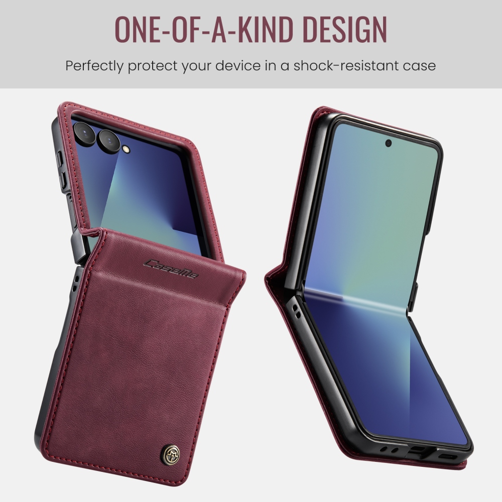 CASEME könyvformájú tok a Samsung Galaxy Z Flip8 5G-hez – bordó
