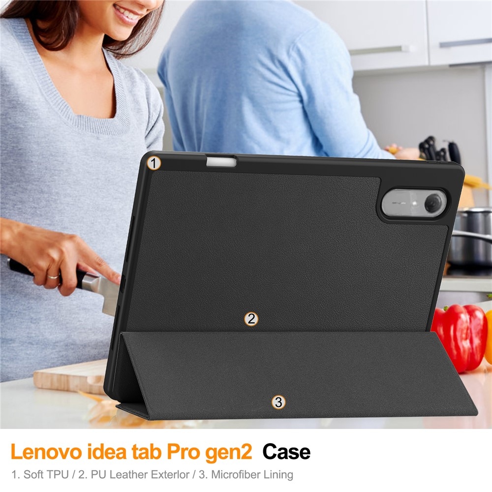 Cases okos tok a Lenovo Idea Tab Pro 13 2. generáció (TB-390FU) készülékhez – fekete