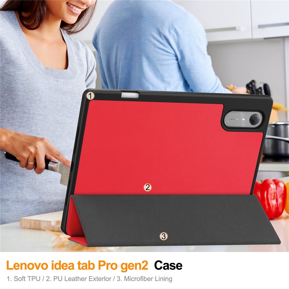 Cases okos tok a Lenovo Idea Tab Pro 13 2. generáció (TB-390FU) készülékhez – piros