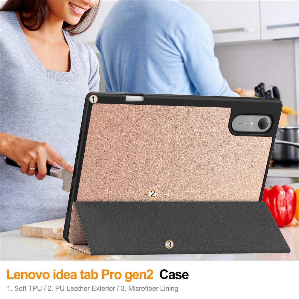 Cases okos tok a Lenovo Idea Tab Pro 13 2. generáció (TB-390FU) készülékhez – rózsaszín-arany