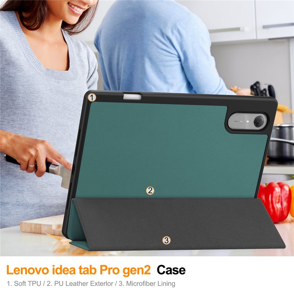 Cases okos tok a Lenovo Idea Tab Pro 13 2. generáció (TB-390FU) készülékhez – zöld