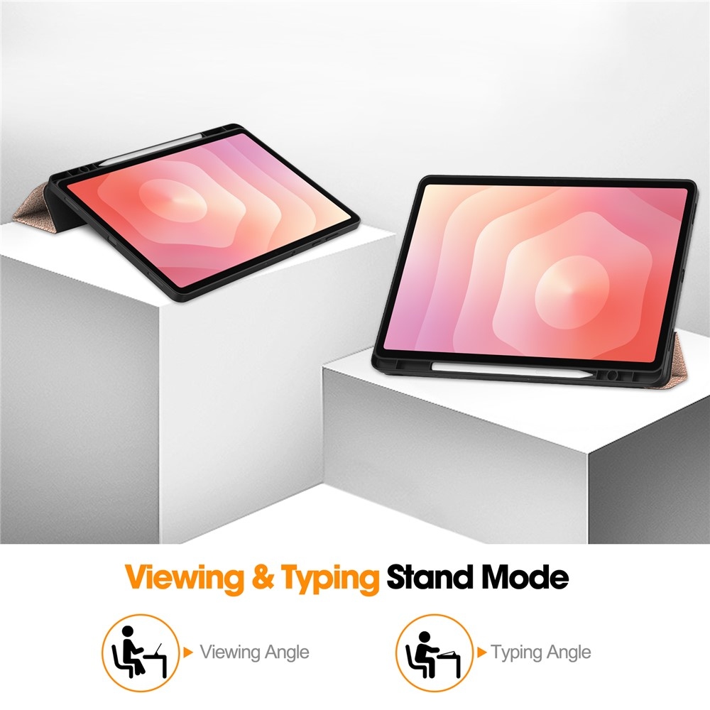 Cases okos tok a Samsung Galaxy Tab S12+ készülékhez – rózsaszín-arany