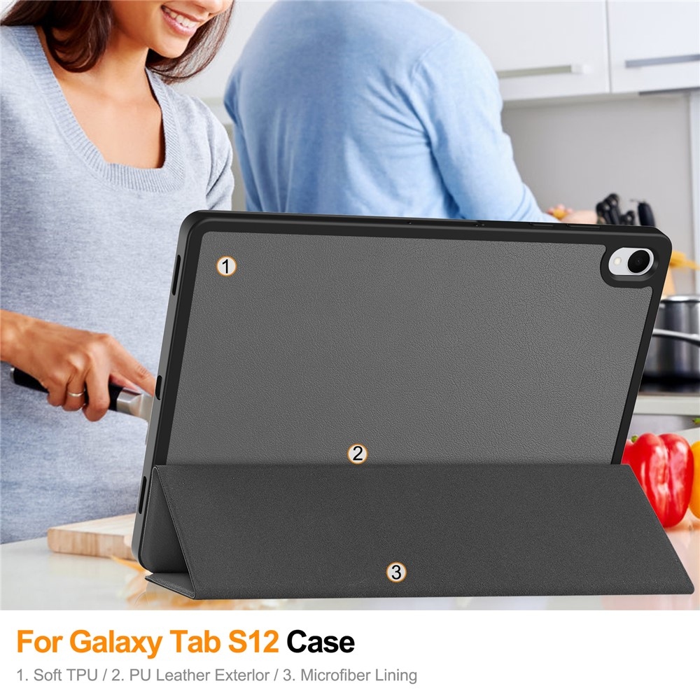 Cases okos tok a Samsung Galaxy Tab S12+ készülékhez – szürke