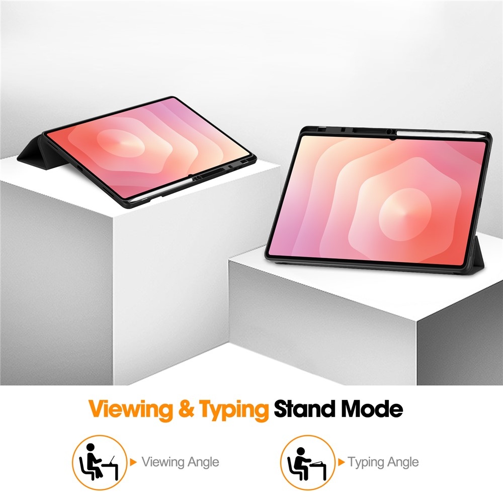 Cases okos, zárható tok a Samsung Galaxy Tab S12 Ultra-hoz – fekete
