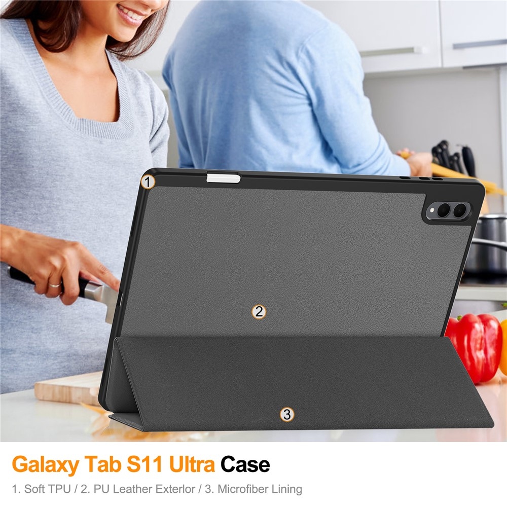 Cases okos tok a Samsung Galaxy Tab S12 Ultra-hoz – szürke