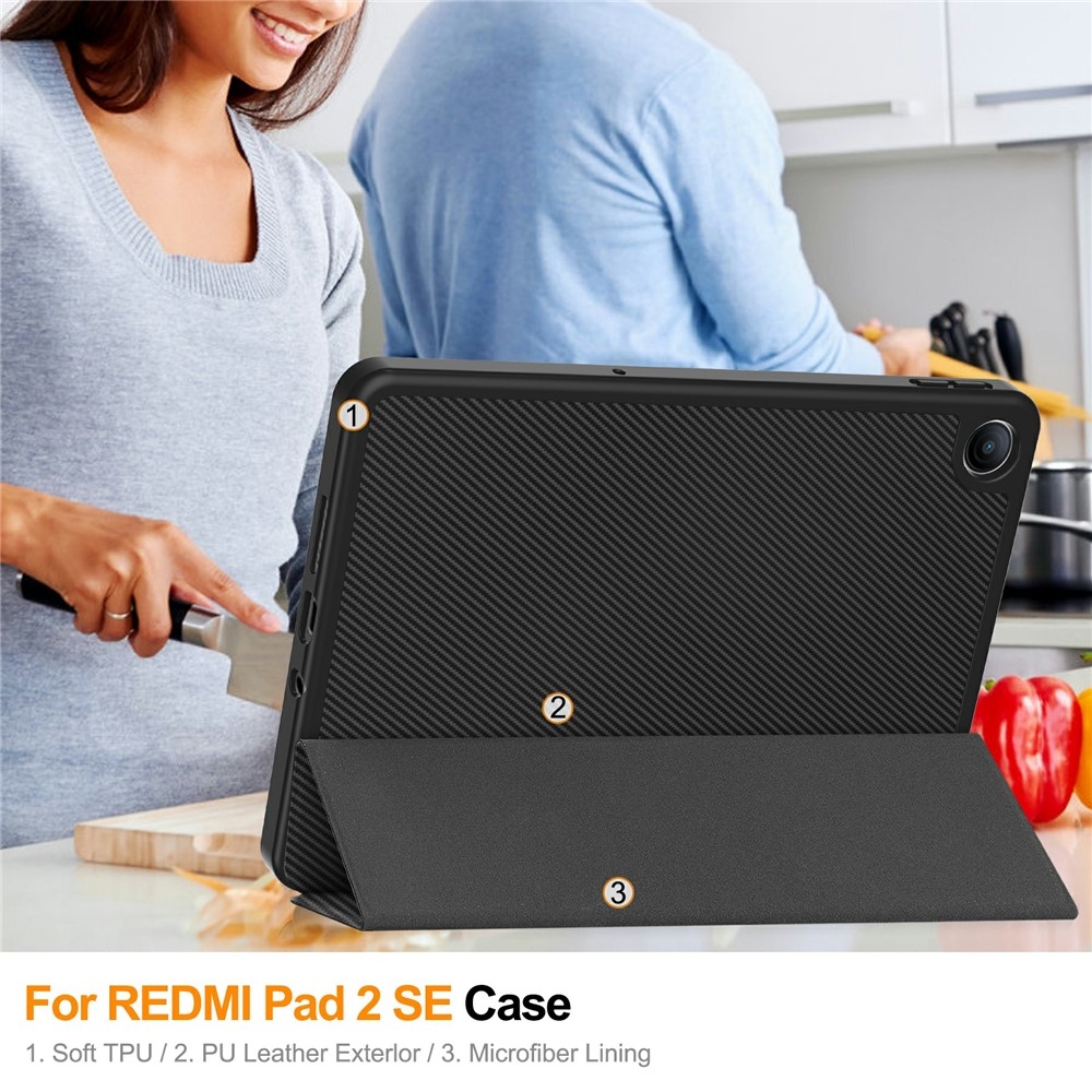 Cases okos tok a Xiaomi Redmi Pad 2 9,7-hez – fekete