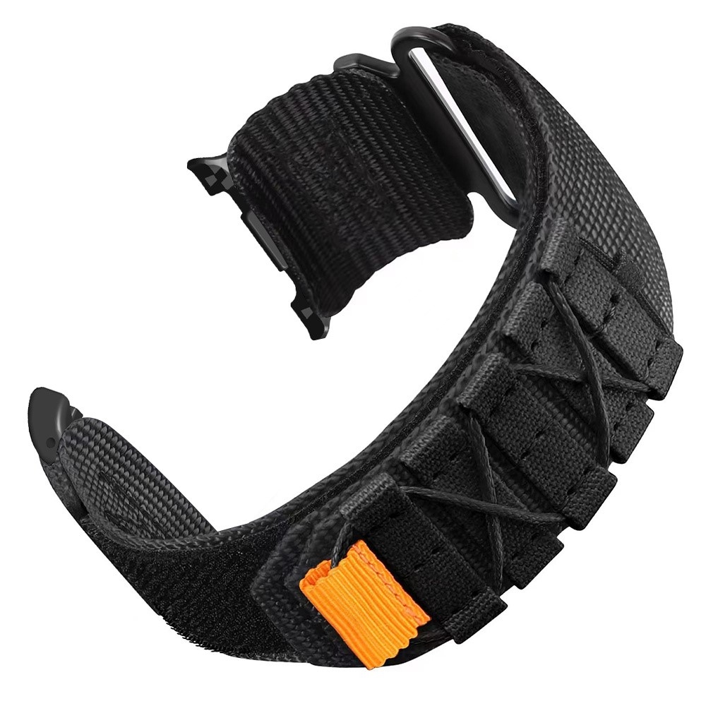 Casual nylon szíj a Samsung Galaxy Watch9 40 mm/44 mm, Watch8 44 mm/40 mm és Watch8 Classic 46 mm modellekhez – fekete