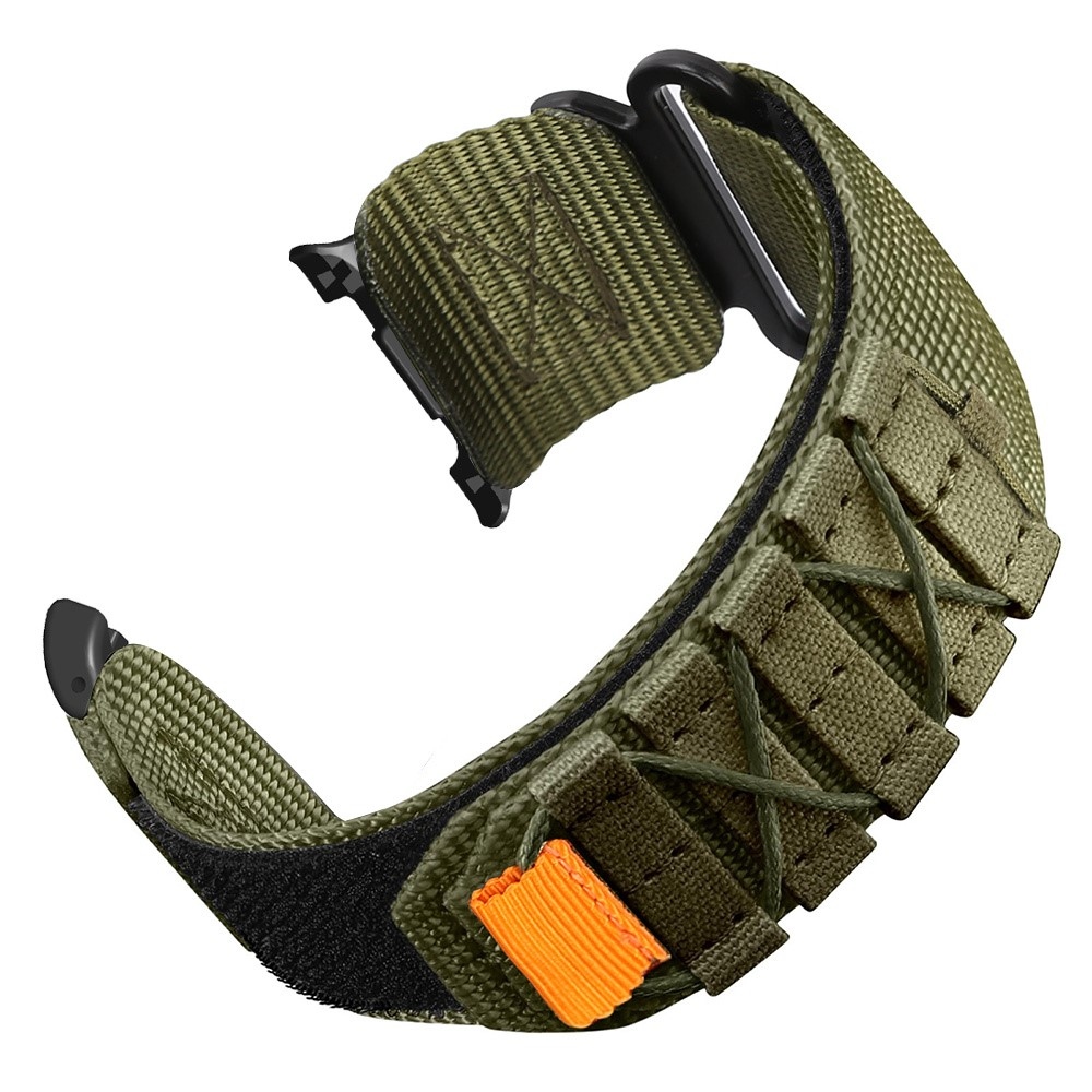 Casual nylon szíj a Samsung Galaxy Watch9 40 mm/44 mm, Watch8 44 mm/40 mm és Watch8 Classic 46 mm modellekhez – zöld