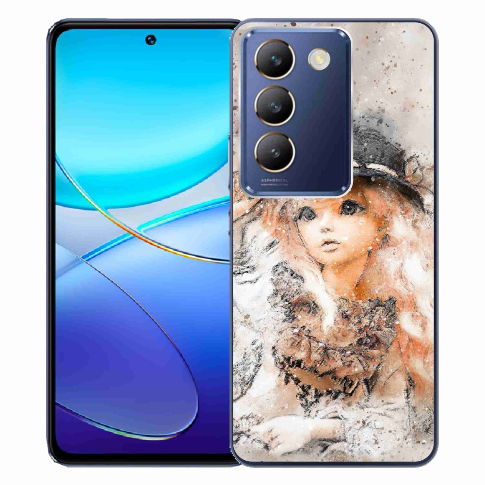 Gél borítás mmCase a Vivo V40 SE 4G/5G készülékhez - lány sapkával