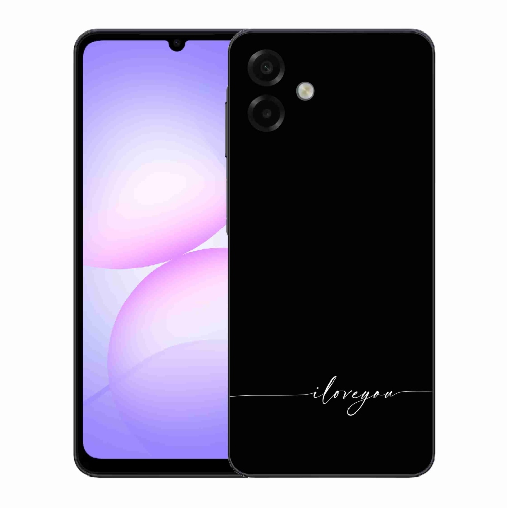 Gél borítás mmCase Samsung Galaxy A07 4G - I love you fekete háttérrel