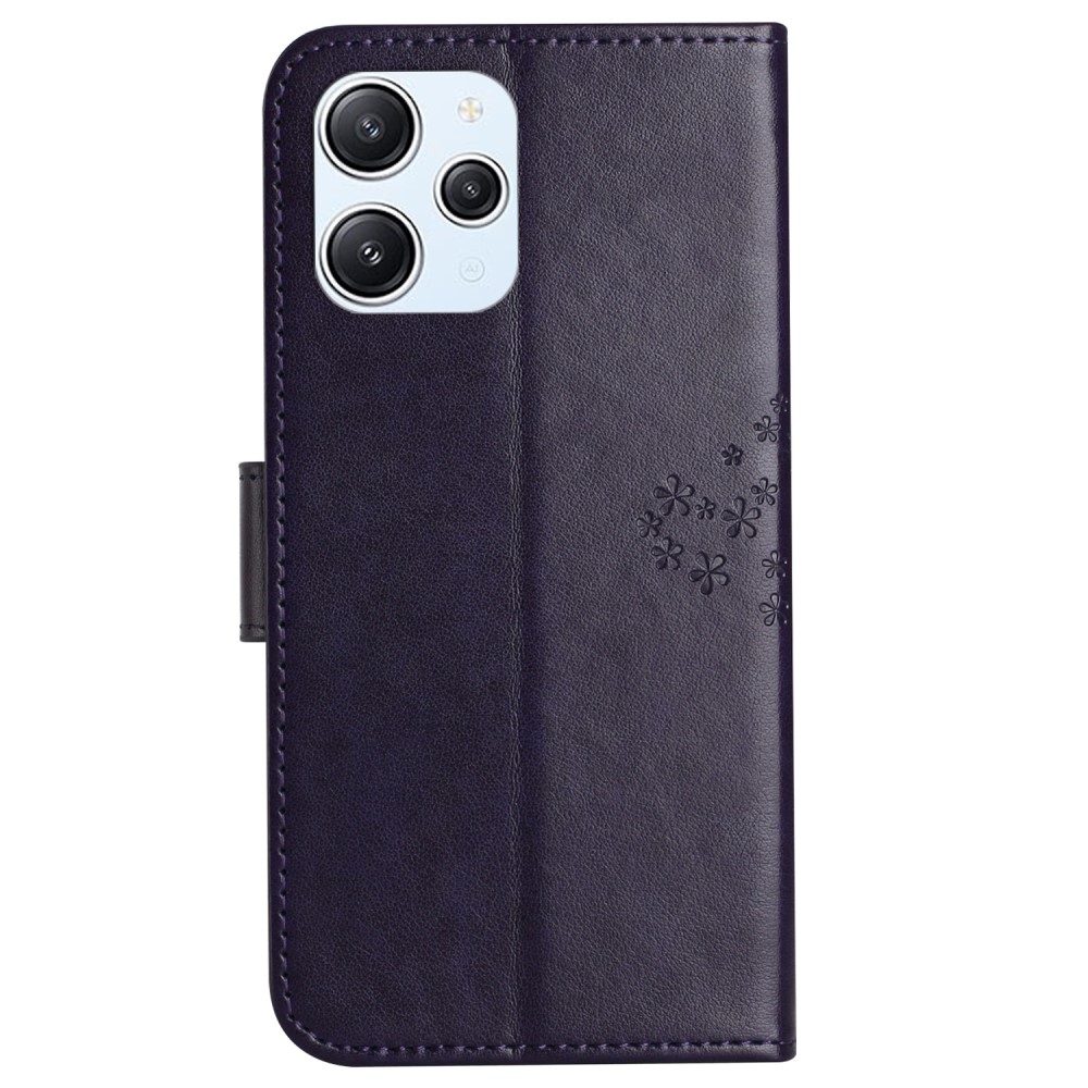 Fa könyv tok Xiaomi Redmi 12 4G/5G - sötét lila