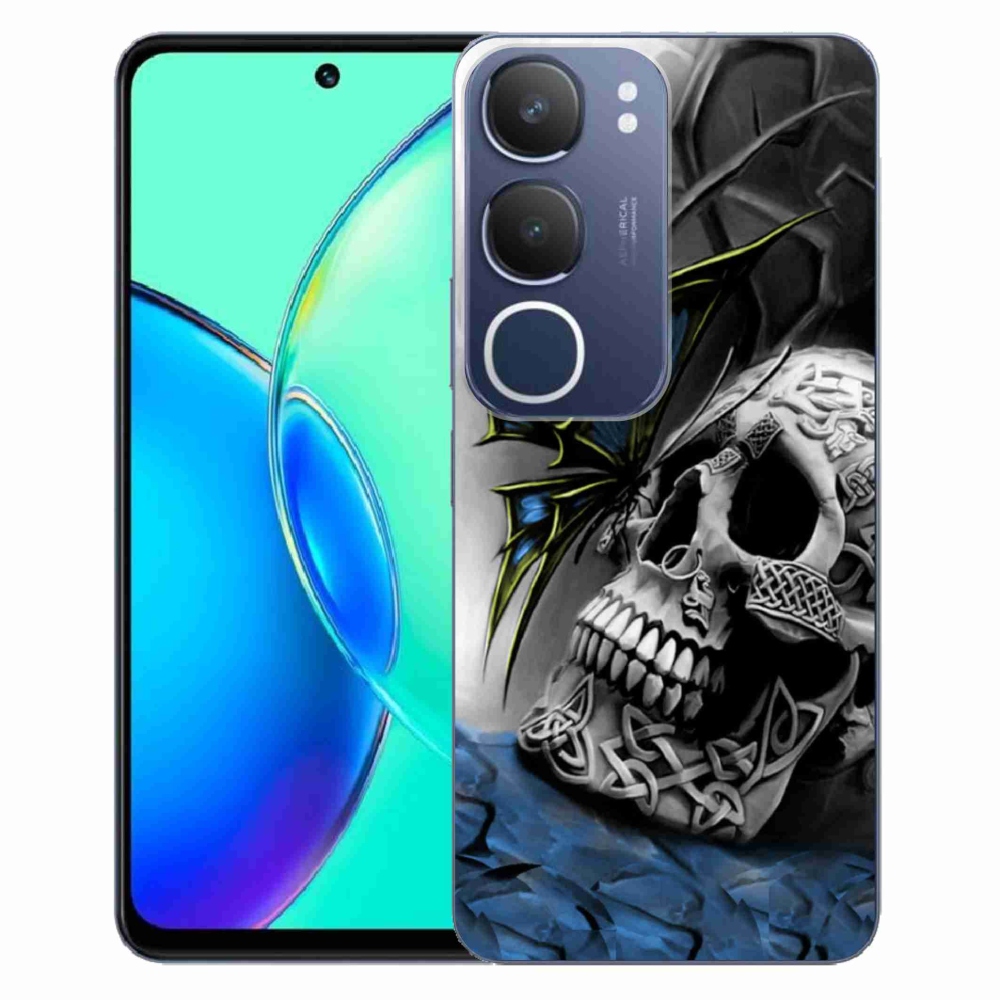 Gél borítás mmCase a Vivo Y19s készülékhez - pillangó és koponya