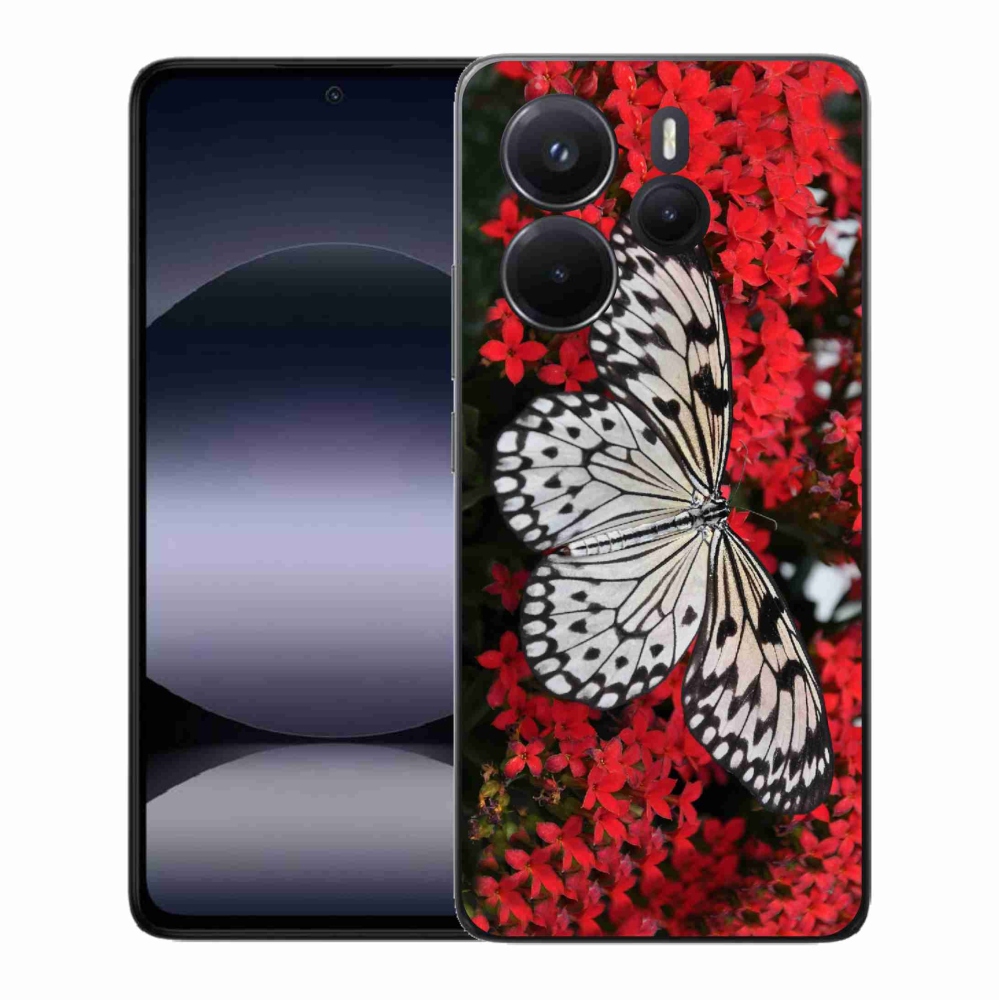 Gél borítás mmCase a Xiaomi Redmi Note 14-hez - fekete és fehér pillangó 1